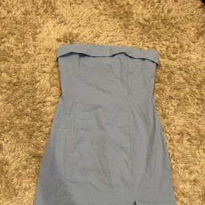 hello molly Strapless Light Blue Dress
